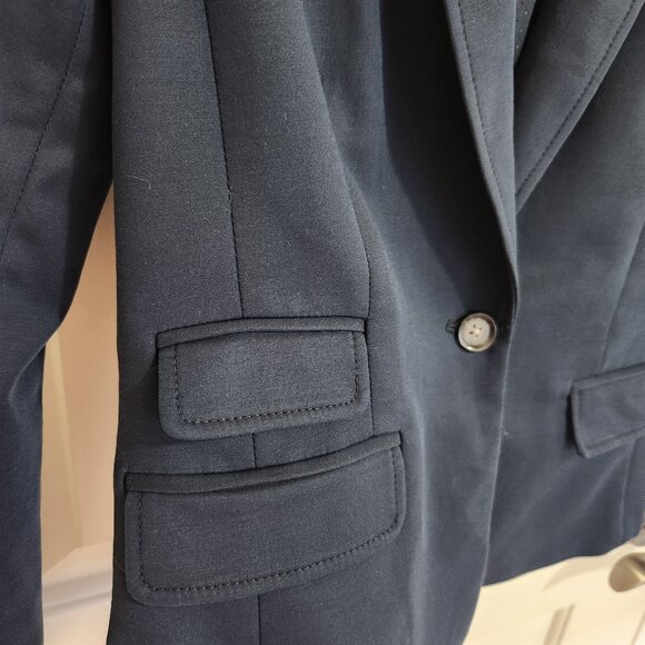Banana Republic Single Breast Cotton-Blend Navy Suit Blazer 2P - Picture 8 of 14